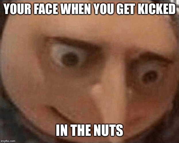We have all been there gru, we all have | YOUR FACE WHEN YOU GET KICKED; IN THE NUTS | image tagged in uh oh gru,ouch,nuts,pain | made w/ Imgflip meme maker