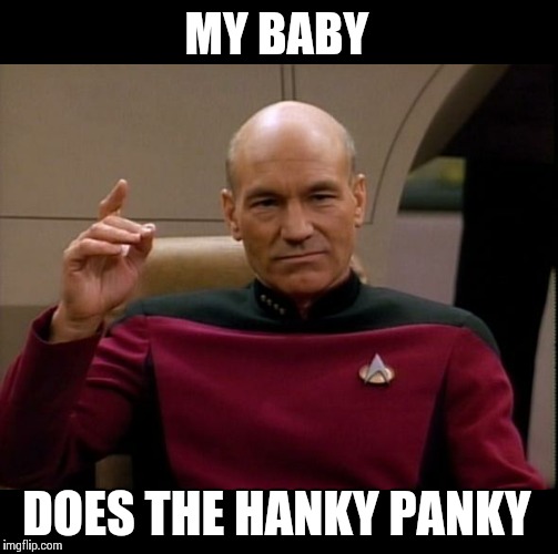 Picard Make it so | MY BABY; DOES THE HANKY PANKY | image tagged in picard make it so,memes,frontpage | made w/ Imgflip meme maker
