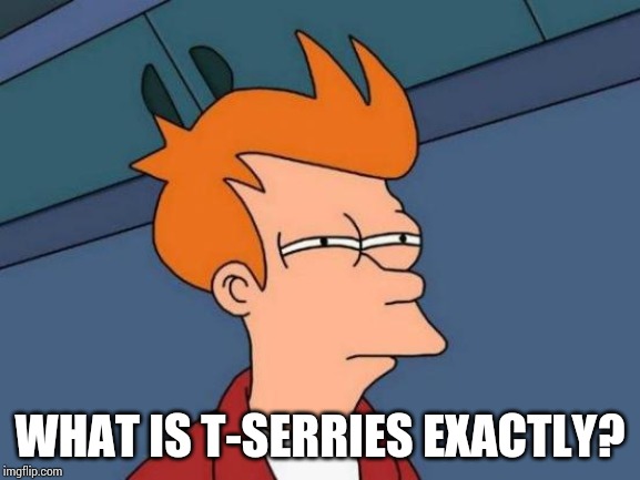 Futurama Fry Meme | WHAT IS T-SERRIES EXACTLY? | image tagged in memes,futurama fry | made w/ Imgflip meme maker