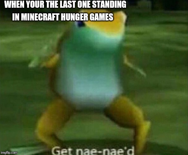 Get nae-nae'd | WHEN YOUR THE LAST ONE STANDING; IN MINECRAFT HUNGER GAMES | image tagged in get nae-nae'd | made w/ Imgflip meme maker