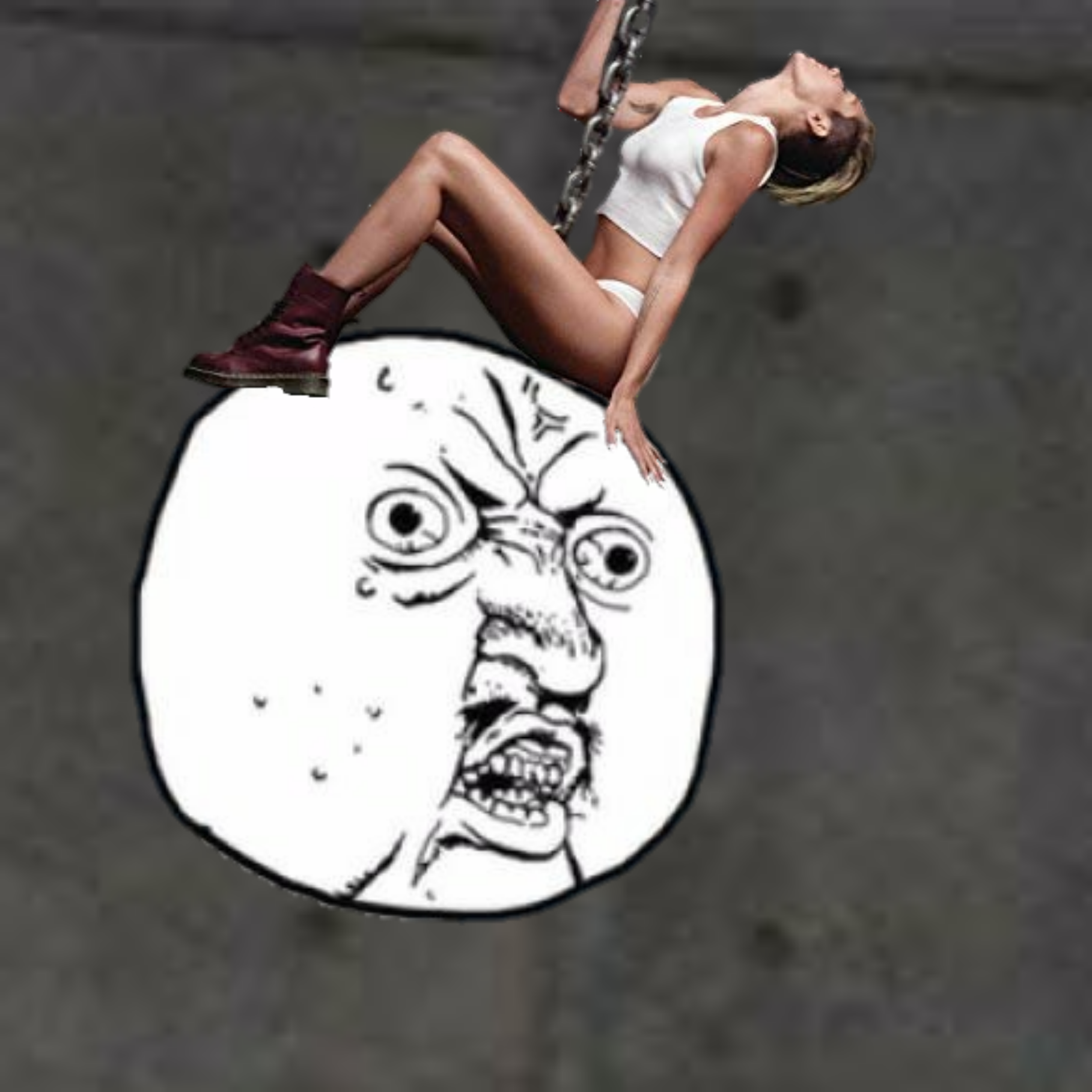 Y U no Miley Cyrus Blank Meme Template