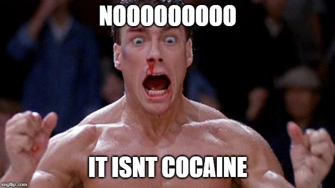 Blood sport Cocaine | NOOOOOOOOO; IT ISNT COCAINE | image tagged in blood sport cocaine | made w/ Imgflip meme maker
