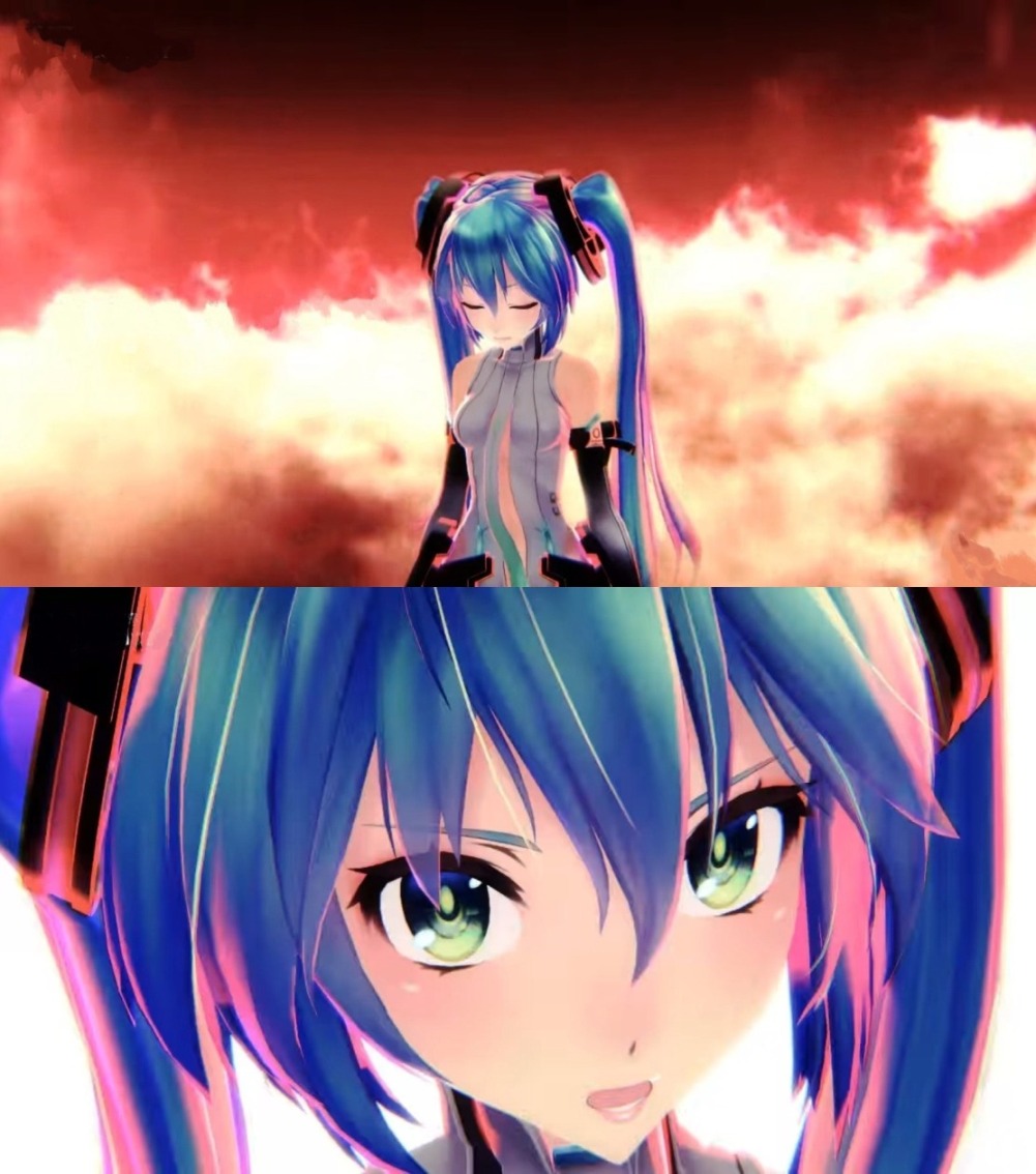 High Quality Hatsune Miku Clouds/In Your Face template Blank Meme Template