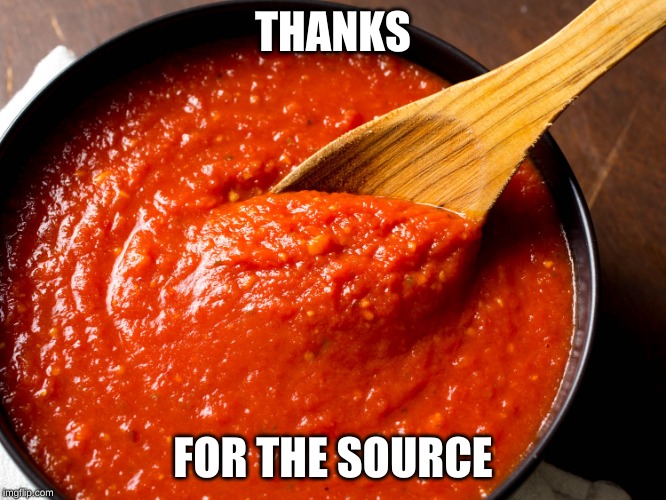 sauce | THANKS FOR THE SOURCE | image tagged in sauce | made w/ Imgflip meme maker
