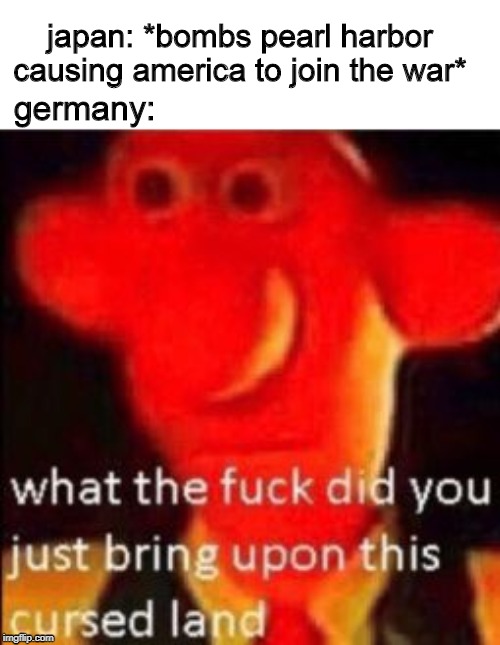 japan: *bombs pearl harbor causing america to join the war*; germany: | image tagged in memes | made w/ Imgflip meme maker