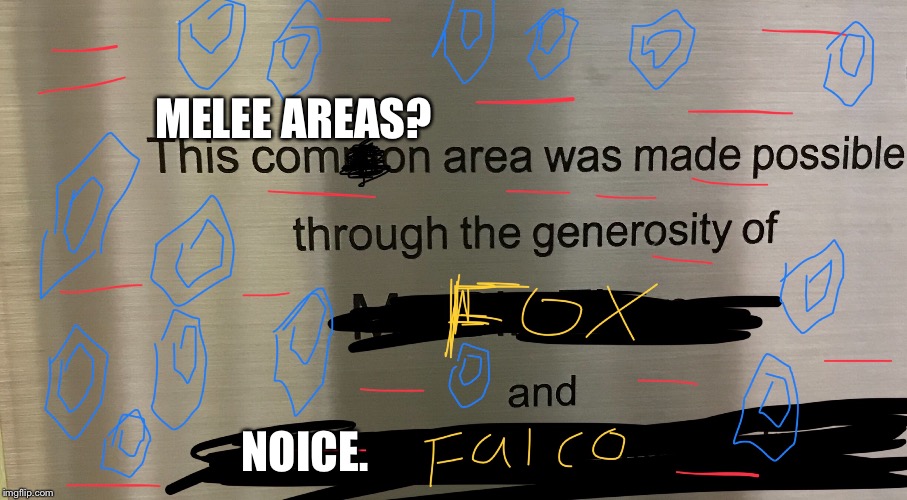 This “come on” area is too Melee | MELEE AREAS? NOICE. | image tagged in fox,falco,melee,super smash bros,shine,lasers | made w/ Imgflip meme maker