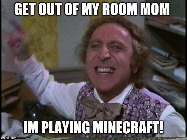 You get nothing! You lose! Good day sir! | GET OUT OF MY ROOM MOM; IM PLAYING MINECRAFT! | image tagged in you get nothing you lose good day sir | made w/ Imgflip meme maker