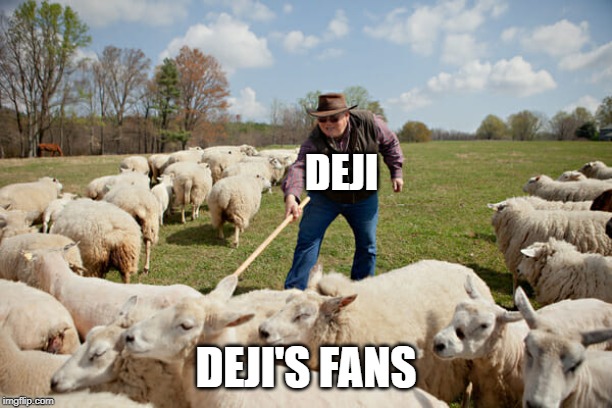 Shepard & Sheep | DEJI; DEJI'S FANS | image tagged in shepard  sheep | made w/ Imgflip meme maker