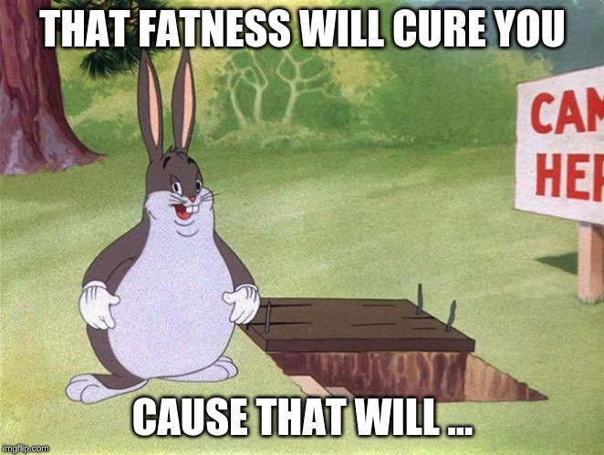 Big Chungus | THAT FATNESS WILL CURE YOU; CAUSE THAT WILL ... | image tagged in big chungus | made w/ Imgflip meme maker