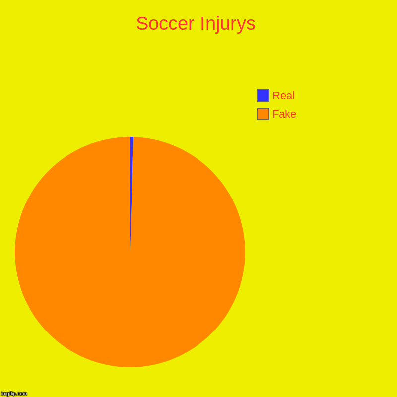 Soccer Injurys | Fake, Real | image tagged in charts,pie charts | made w/ Imgflip chart maker