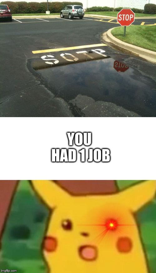YOU HAD 1 JOB | image tagged in memes,surprised pikachu | made w/ Imgflip meme maker