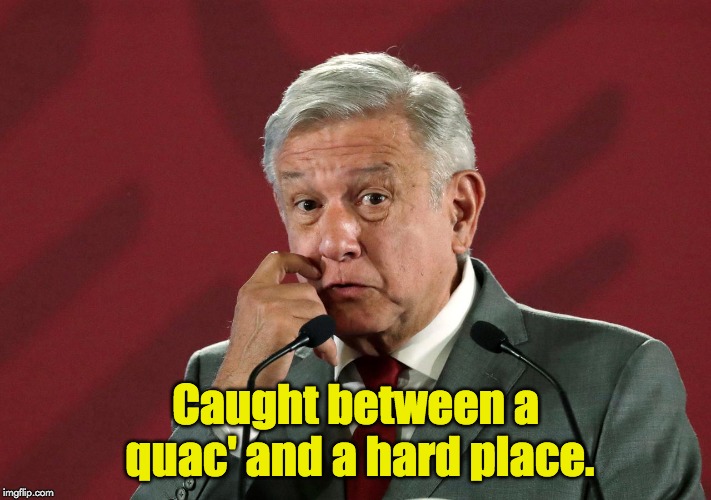 Queso, what do I do now? | Caught between a quac' and a hard place. | image tagged in tariffs | made w/ Imgflip meme maker