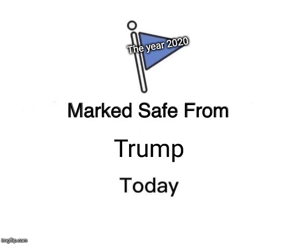 Marked Safe From Meme | The year 2020; Trump | image tagged in memes,marked safe from | made w/ Imgflip meme maker