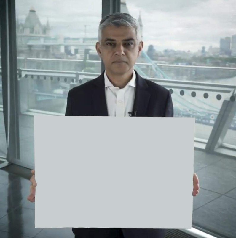 Sadiq Khan with Sign Blank Meme Template