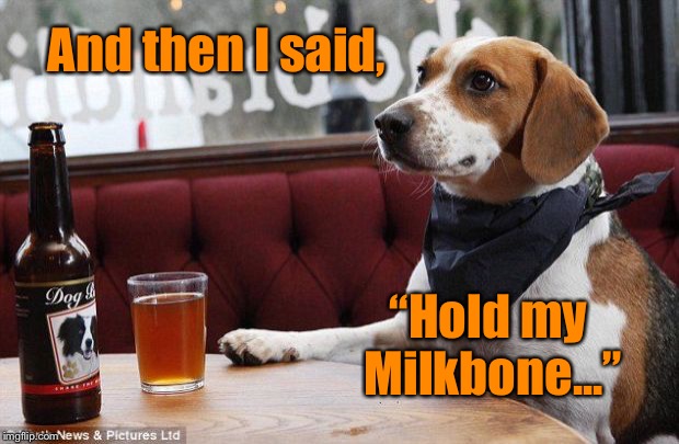 And then I said, “Hold my Milkbone...” | made w/ Imgflip meme maker