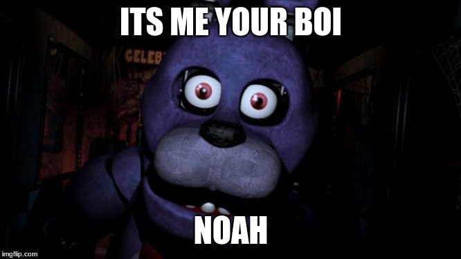 FNAF Bonnie | ITS ME YOUR BOI; NOAH | image tagged in fnaf bonnie | made w/ Imgflip meme maker