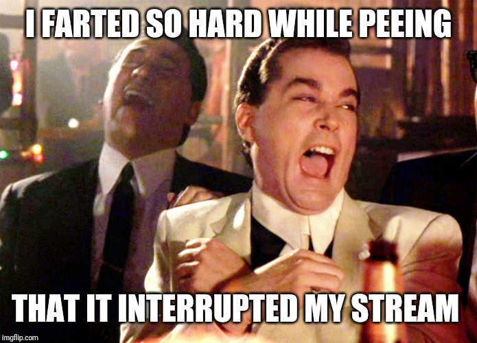 Good Fellas Hilarious Meme | I FARTED SO HARD WHILE PEEING; THAT IT INTERRUPTED MY STREAM | image tagged in memes,good fellas hilarious | made w/ Imgflip meme maker
