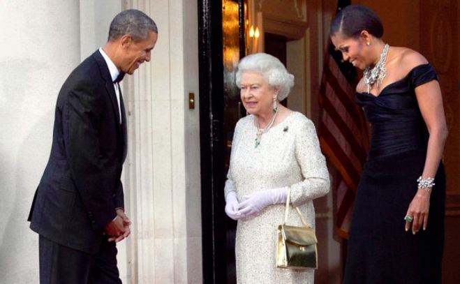 Obama and the Grimacing Queen Blank Meme Template