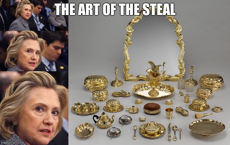 THE ART OF THE STEAL | image tagged in would be a shame if someone deleted it hillary clinton | made w/ Imgflip meme maker