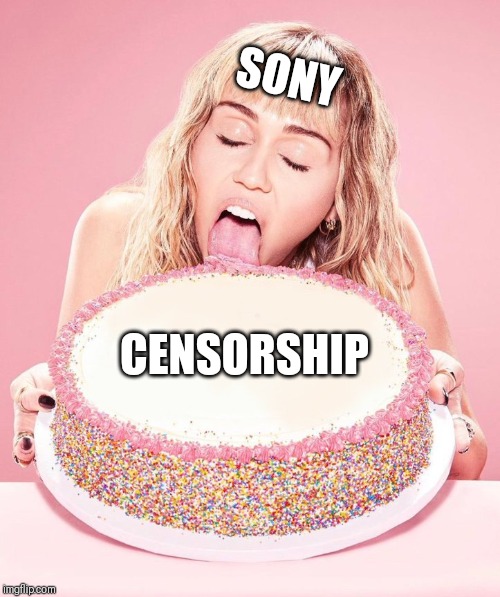 Cake PSA | SONY; CENSORSHIP | image tagged in cake psa | made w/ Imgflip meme maker