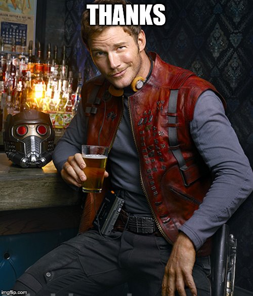 Starlord approves | THANKS | image tagged in starlord approves | made w/ Imgflip meme maker