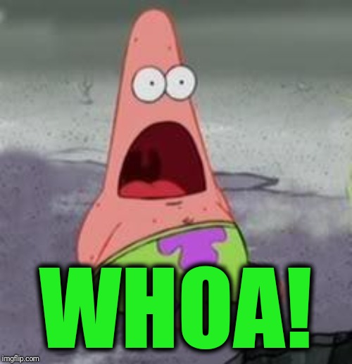 Suprised Patrick | WHOA! | image tagged in suprised patrick | made w/ Imgflip meme maker