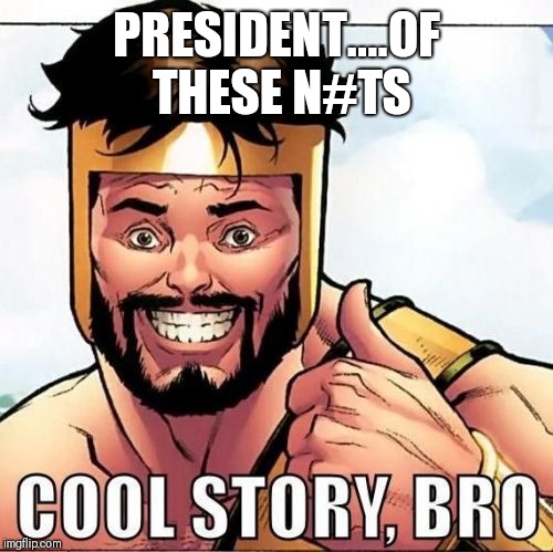 Cool Story Bro Meme | PRESIDENT....OF THESE N#TS | image tagged in memes,cool story bro | made w/ Imgflip meme maker