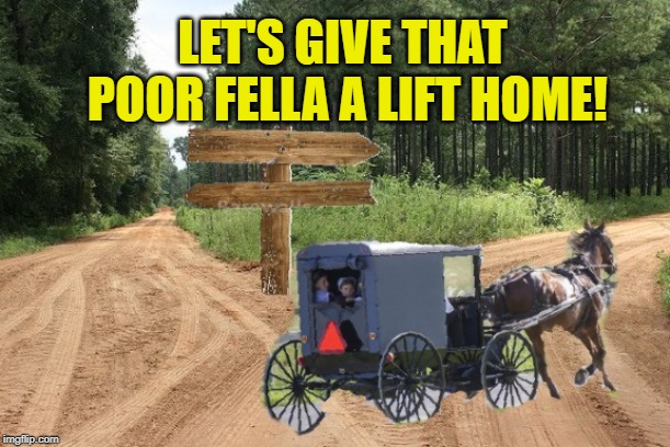 exit 12 before it was cool | LET'S GIVE THAT POOR FELLA A LIFT HOME! | image tagged in exit 12 before it was cool | made w/ Imgflip meme maker