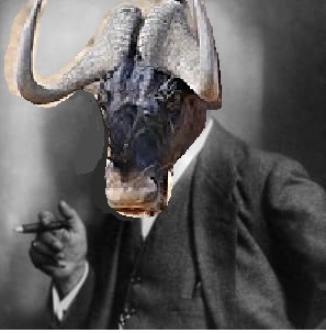 a gnu dressed as sigmund freud Blank Meme Template