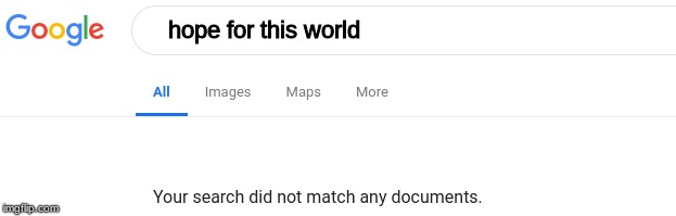Google No Results | hope for this world | image tagged in google no results | made w/ Imgflip meme maker