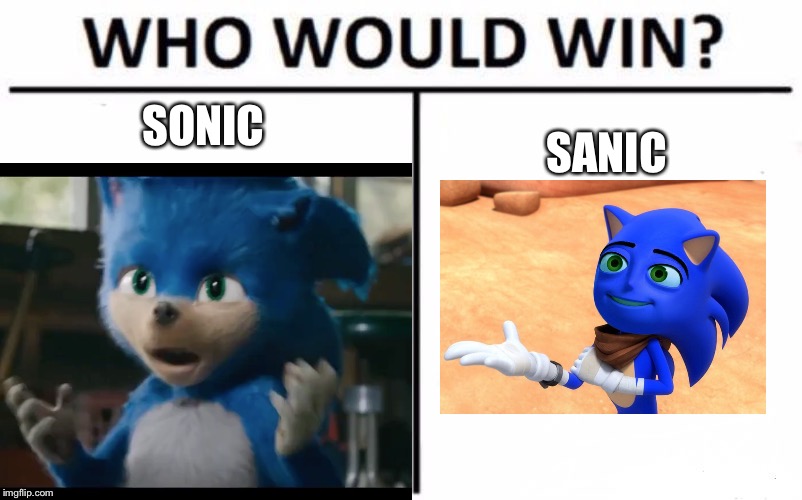 who would win | SONIC; SANIC | image tagged in fun | made w/ Imgflip meme maker