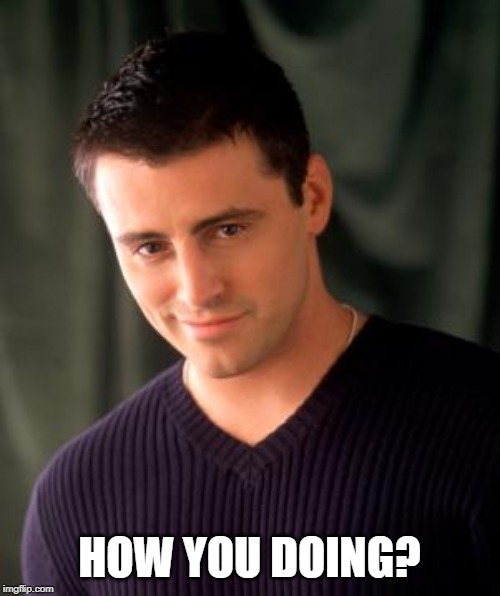 Joey | HOW YOU DOING? | image tagged in joey | made w/ Imgflip meme maker