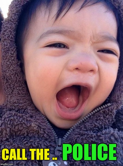 Shouting baby | POLICE CALL THE .. | image tagged in shouting baby | made w/ Imgflip meme maker