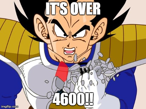 Over 9000 | IT'S OVER 4600!! | image tagged in over 9000 | made w/ Imgflip meme maker