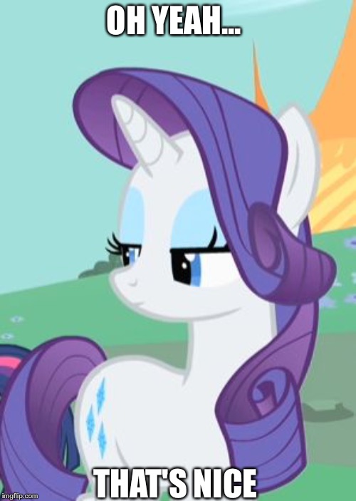 My Little Pony Rarity Sarcastic | OH YEAH... THAT'S NICE | image tagged in my little pony rarity sarcastic | made w/ Imgflip meme maker