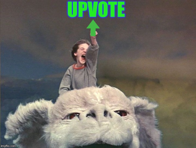 falcor - neverending story | UPVOTE | image tagged in falcor - neverending story | made w/ Imgflip meme maker