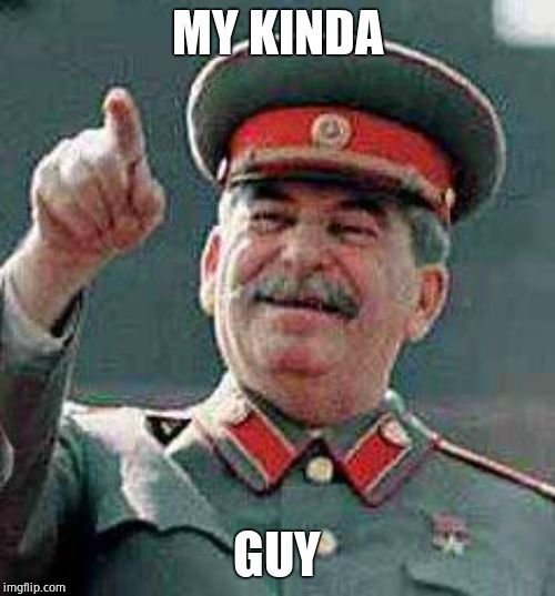 Stalin says | MY KINDA GUY | image tagged in stalin says | made w/ Imgflip meme maker