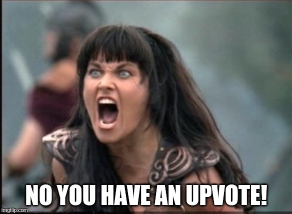 Screaming Woman | NO YOU HAVE AN UPVOTE! | image tagged in screaming woman | made w/ Imgflip meme maker