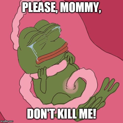 what would it say, if it could talk? | PLEASE, MOMMY, DON'T KILL ME! | image tagged in fetus pepe | made w/ Imgflip meme maker