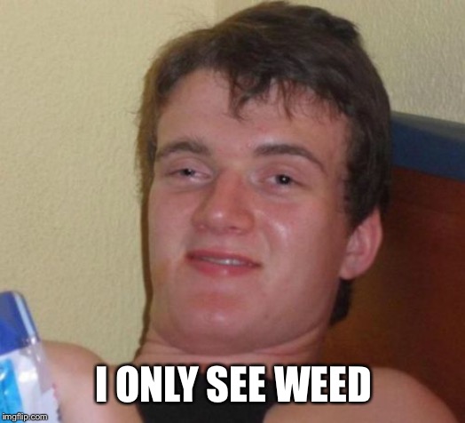 10 Guy Meme | I ONLY SEE WEED | image tagged in memes,10 guy | made w/ Imgflip meme maker