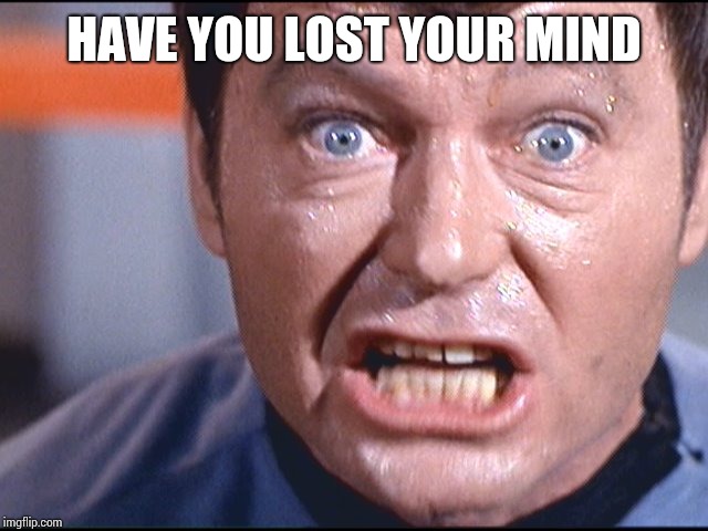 McCoy - Damn It Jim | HAVE YOU LOST YOUR MIND | image tagged in mccoy - damn it jim | made w/ Imgflip meme maker