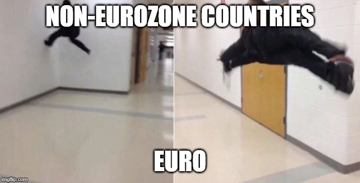 The floor is | NON-EUROZONE COUNTRIES; EURO | image tagged in the floor is | made w/ Imgflip meme maker