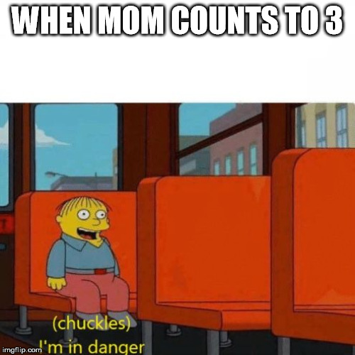 Mom Counting To 3 | WHEN MOM COUNTS TO 3 | image tagged in chuckles im in danger,mom,big trouble | made w/ Imgflip meme maker