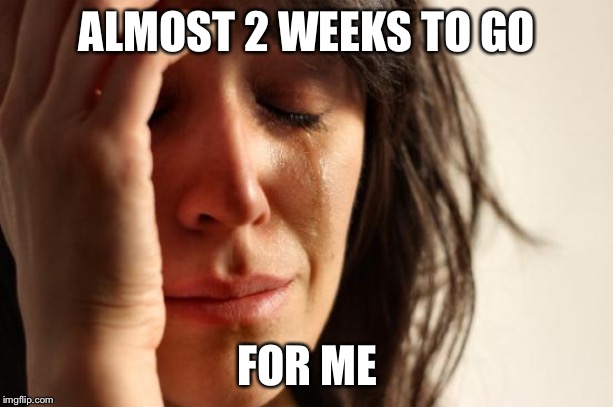 ALMOST 2 WEEKS TO GO FOR ME | image tagged in memes,first world problems | made w/ Imgflip meme maker