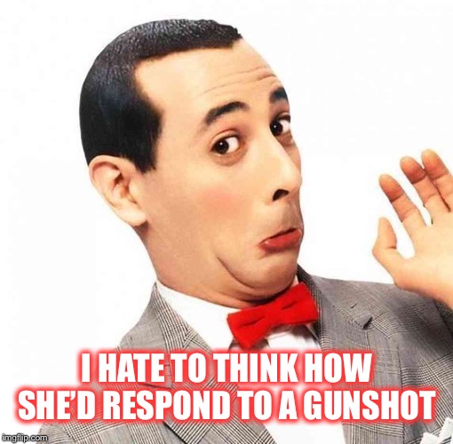 I HATE TO THINK HOW SHE’D RESPOND TO A GUNSHOT | made w/ Imgflip meme maker