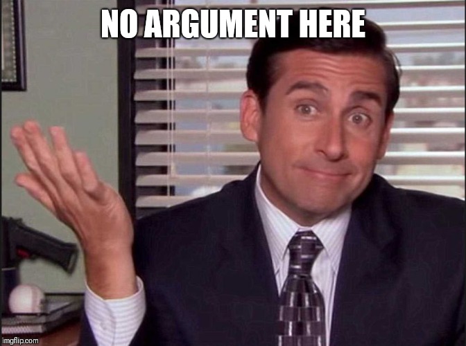 Michael Scott | NO ARGUMENT HERE | image tagged in michael scott | made w/ Imgflip meme maker