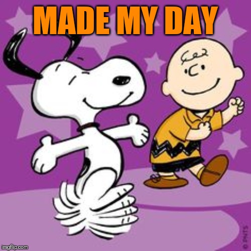 Peanuts Dance | MADE MY DAY | image tagged in peanuts dance | made w/ Imgflip meme maker