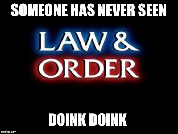 Law & Order | SOMEONE HAS NEVER SEEN DOINK DOINK | image tagged in law  order | made w/ Imgflip meme maker