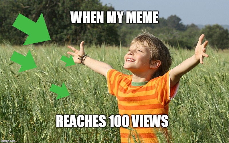 Success imgflip | WHEN MY MEME; REACHES 100 VIEWS | image tagged in success kid,upvotes,happy,memez,100,lol so funny | made w/ Imgflip meme maker
