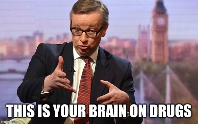 Michael Gove | THIS IS YOUR BRAIN ON DRUGS | image tagged in michael gove | made w/ Imgflip meme maker